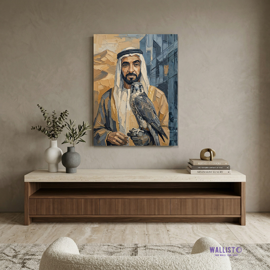 Sheikh Zayed bin Sultan Al Nahyan with Falcon