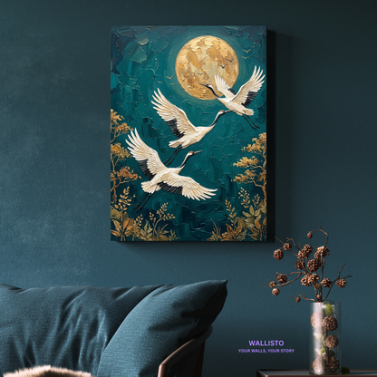 Moonrise Cranes