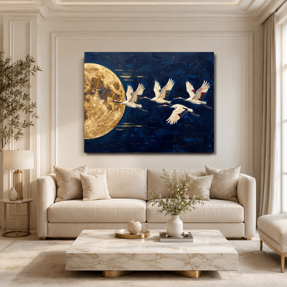 Moonlit Cranes